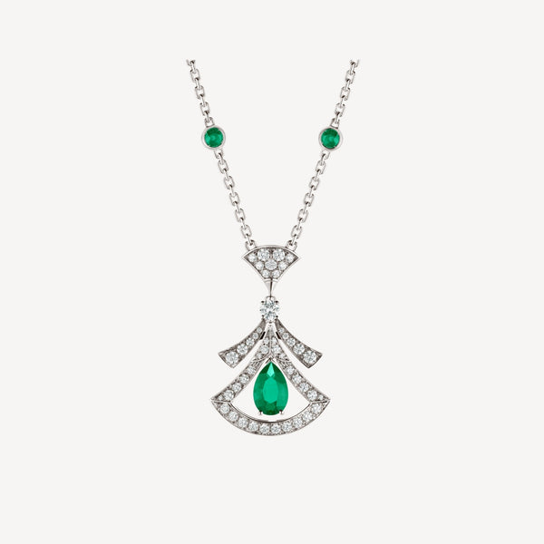 ˇShow YourselfˇDREAM NECKLACE MALACHITE DIAMOND SILVER