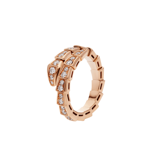 ˇShow YourselfˇSERPENTI RING PINK GOLD DIAMOND PAVED 4MM