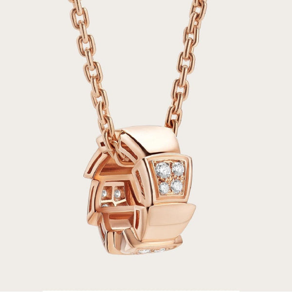 ˇShow YourselfˇSERPENTI PEDANT DIAMOND PINK GOLD NECKLACE