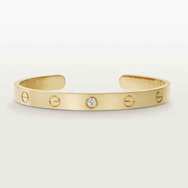 ˇShow YourselfˇLOVE BRACELET 6.1MM 1 DIAMOND OPEN CUFF