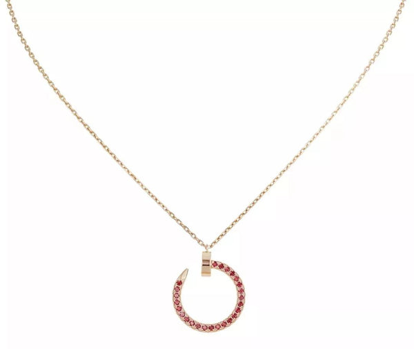 ˇShow YourselfˇJUSTE NECKLACE GOLD RED DIAMONDS