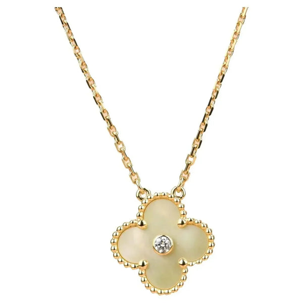 ˇShow YourselfˇCLOVER 15MM DIAMOND GOLD MOTHER OF PEARL NECKLACE