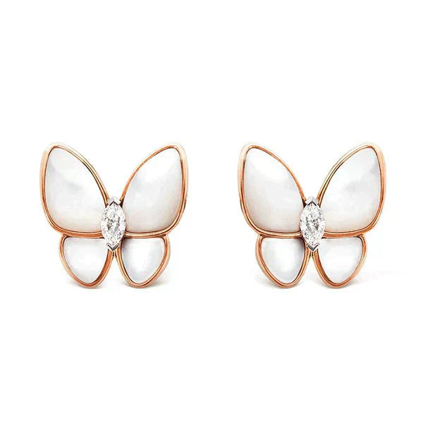 ˇShow YourselfˇBUTTERFLY MOP DIAMOND EARRINGS