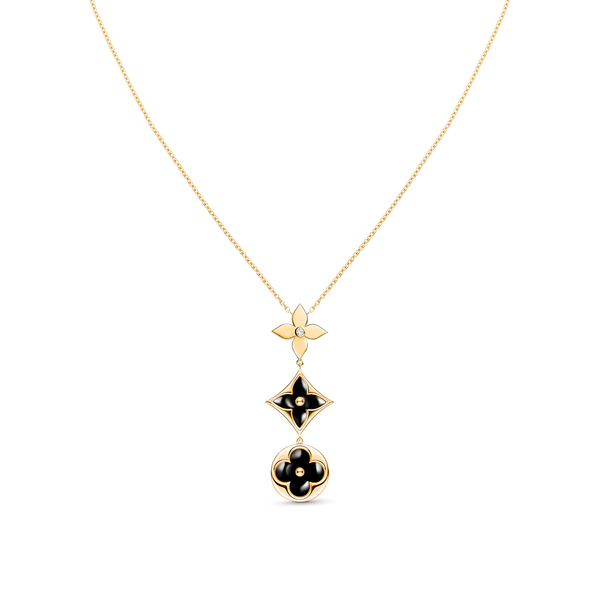 ˇShow YourselfˇSTAR AND SUN ONYX PINK GOLD NECKLACE