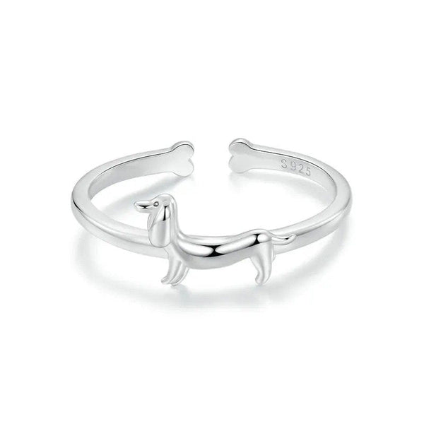 ˇShow YourselfˇLovely Pet Dog Open Ring Statement Ring