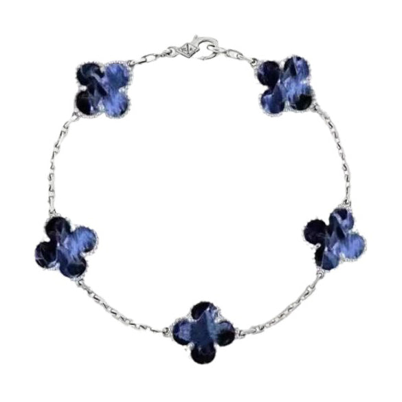 ˇShow YourselfˇCLOVER 5 MOTIF PIETERSITE SILVER BRACELET