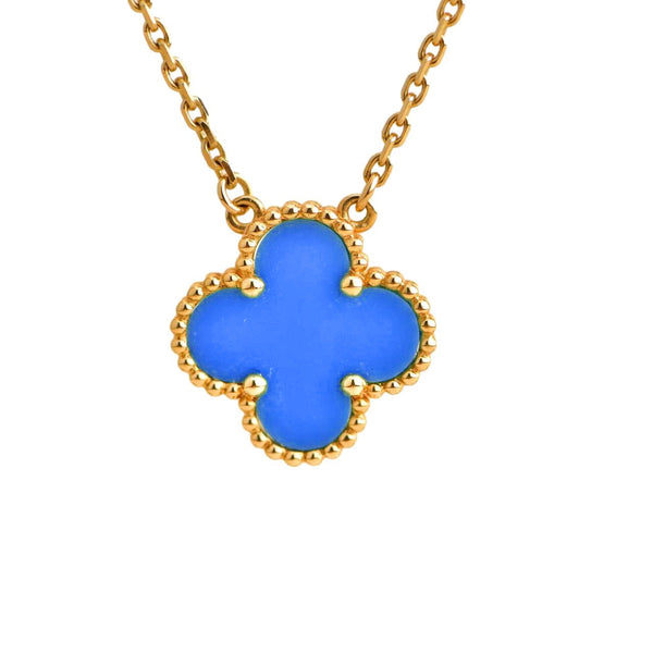 ˇShow YourselfˇCLOVER 15MM BLUE AGATE NECKLACE