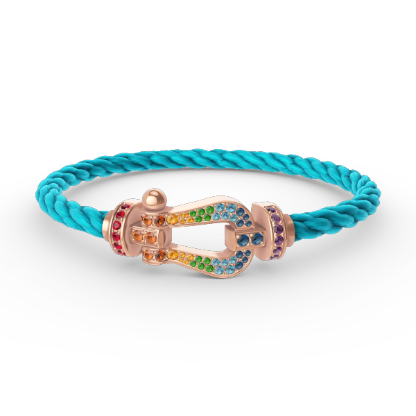ˇShow YourselfˇFORCE LARGE HORSESHOE  COLORED DIAMOND BRACELET ROSE GOLD