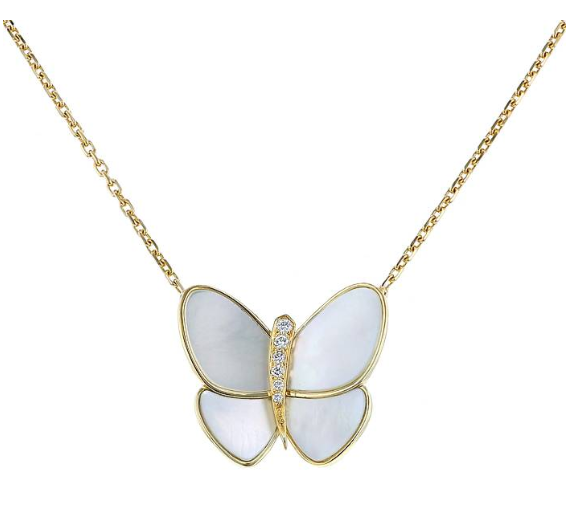 ˇShow YourselfˇBUTTERFLY GOLD MOP DIAMOND NECKLACE