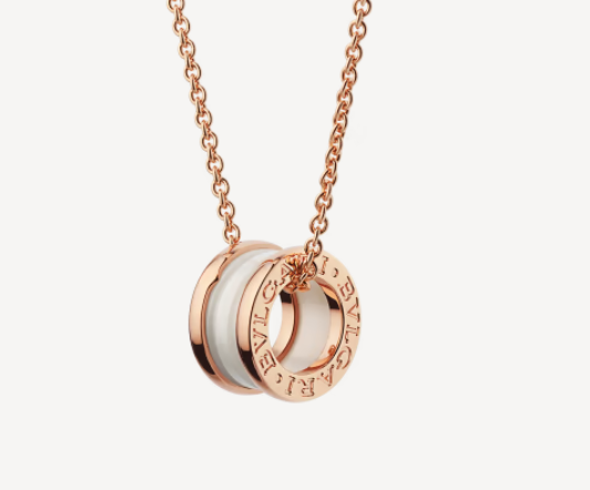 ˇShow YourselfˇZERO 1 WHITE CERAMIC PINK GOLD NECKLACE