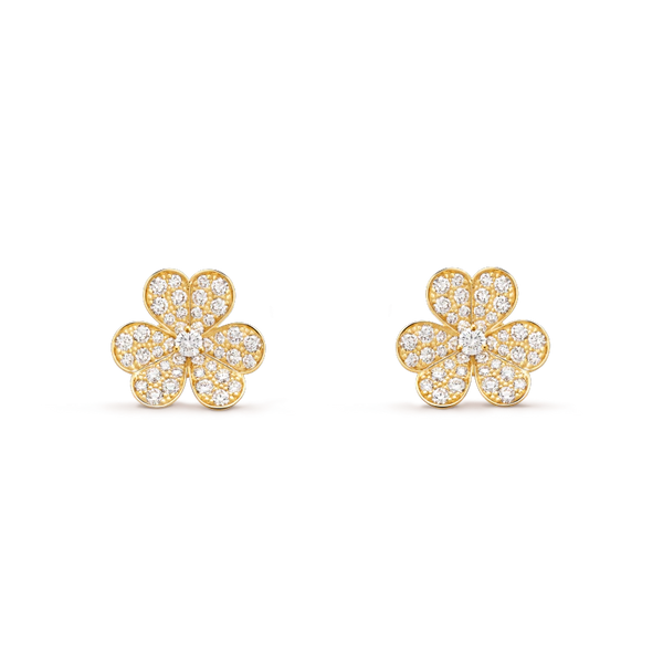 ˇShow YourselfˇFRIVOLE GOLD FLOWER DIAMOND EARRINGS