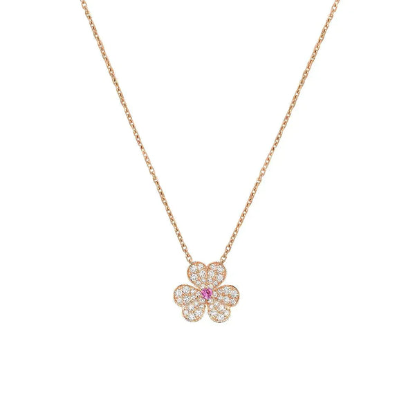 ˇShow YourselfˇFRIVOLE ROSE GOLD FLOWER DIAMOND NECKLACE