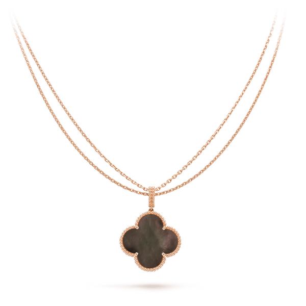 ˇShow YourselfˇCLOVER 25MM GOLD DARK MOP BIG CLOVER NECKLACE