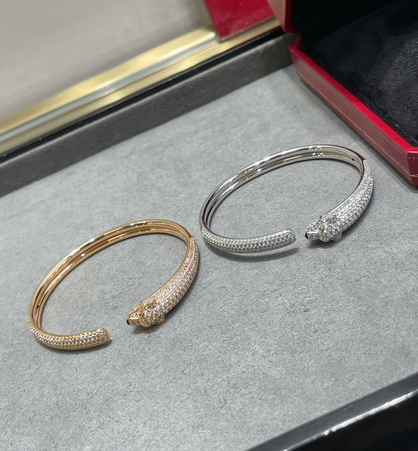 ˇShow YourselfˇPANTHERE FULL DIAMOND OPEN BRACELET