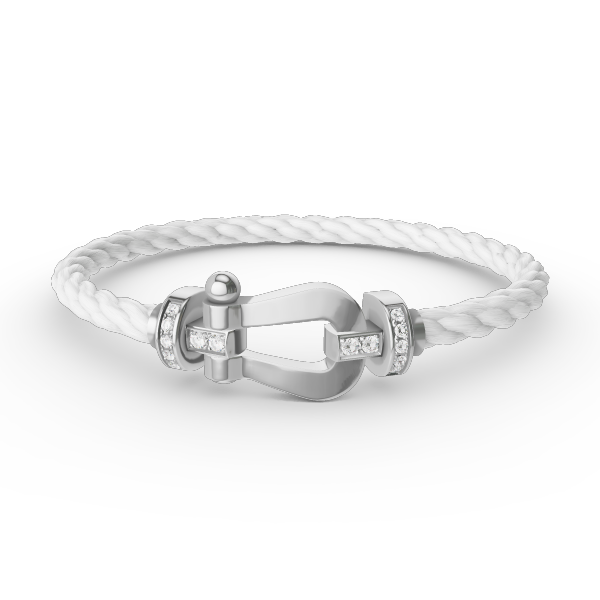ˇShow YourselfˇFORCE LARGE HORSESHOE HALF DIAMOND BRACELET SILVER